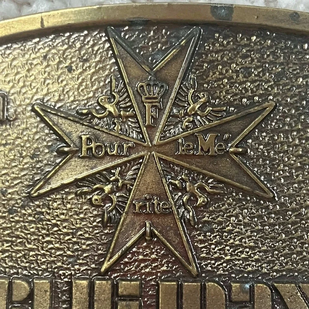 Vintage‎ NAPA Blue Max Belt Buckle Limited Edition Mac's Pour le Merite Brass